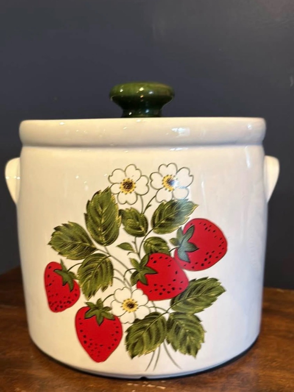 Vintage Mccoy Strawberry Tureen Lid with Ladle